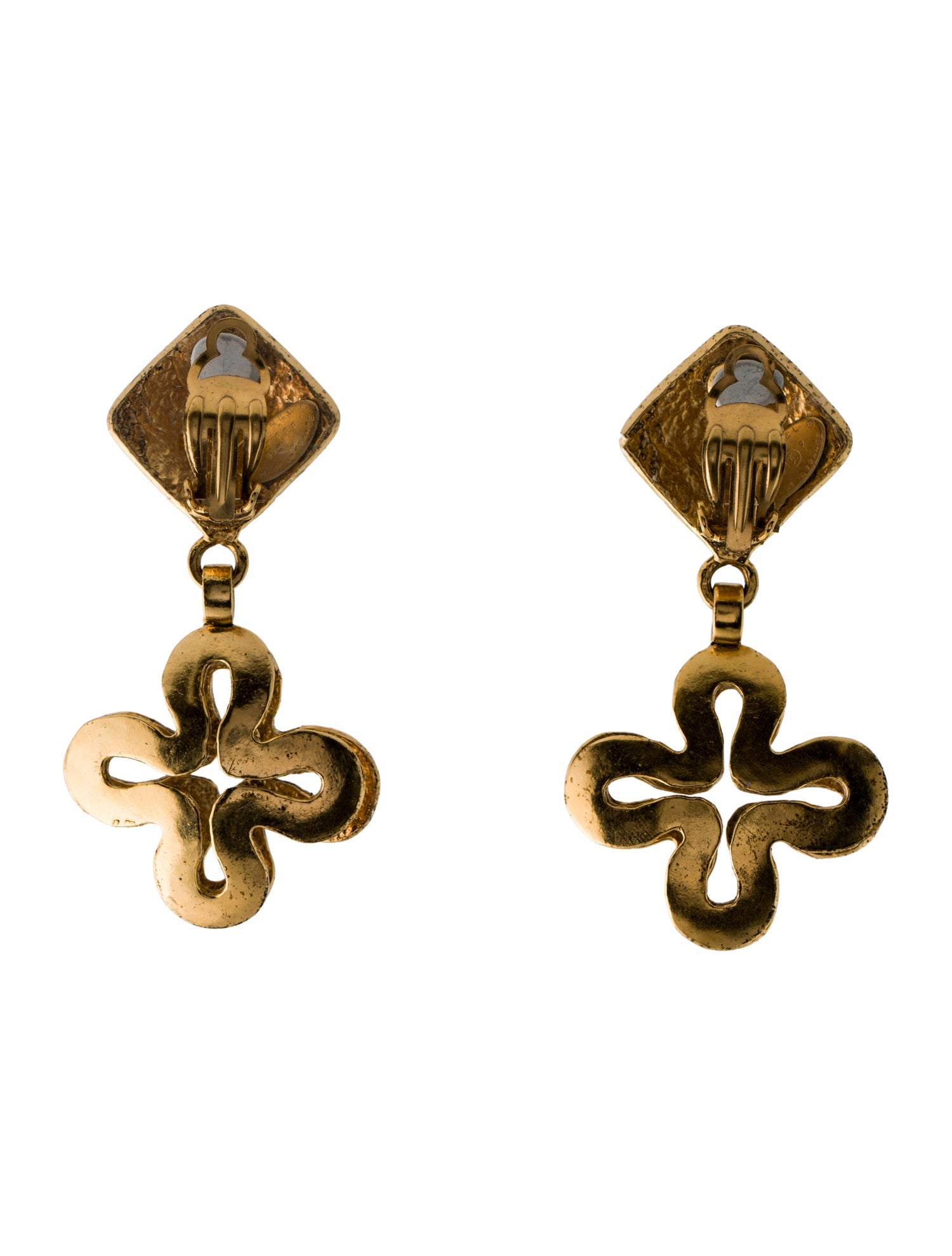 Chanel Vintage CC Clip-On Drop Earrings
